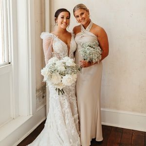 BHLDN Ruby Twist Halter Satin Gown